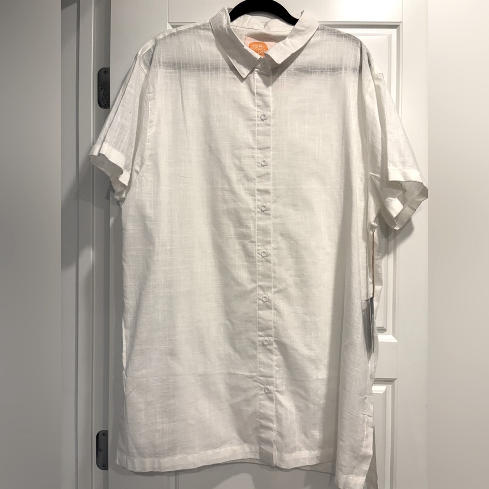 LWLH x Goldfish Kiss 100% Cotton Button Front Beach Cover Womens XL/2XL NWT